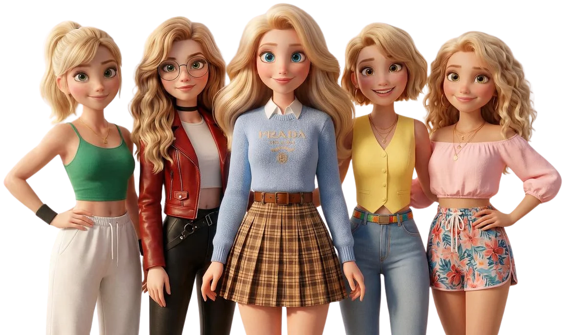 Jade, Iris, Luna, Mel e Sol, as cinco Blonds do Axé Blond